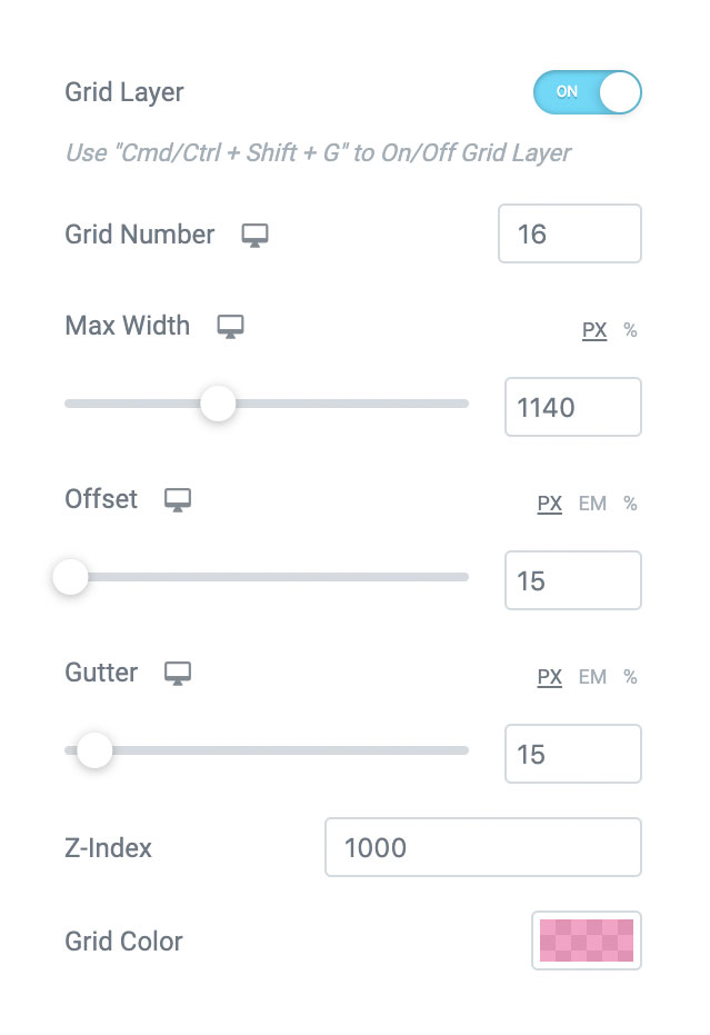Gridlayout screen