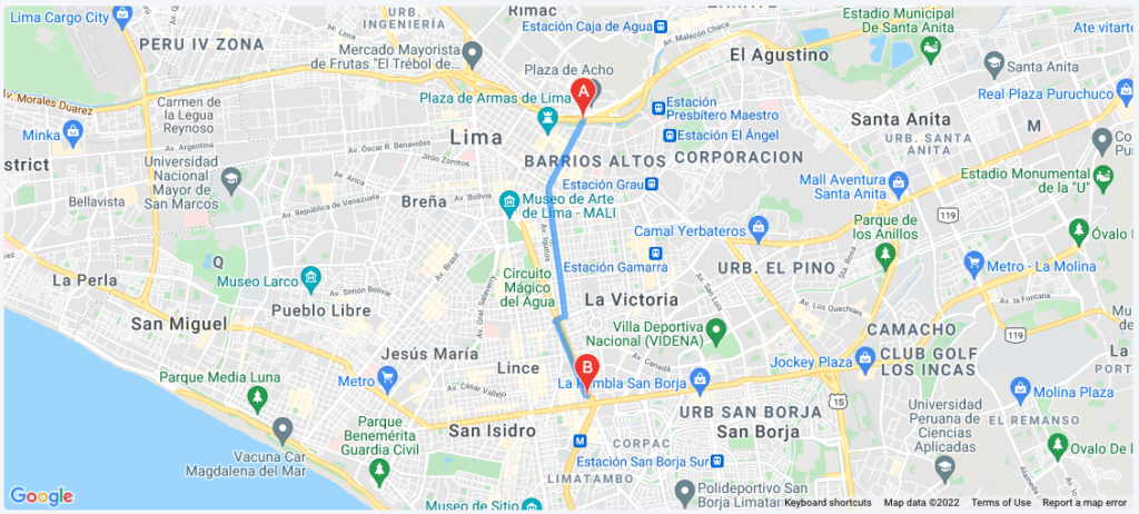 Map routes